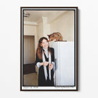 Front display of the Diane Keaton colour canvas in a dark walnut floating frame