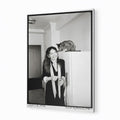 Diane Keaton 1977 black and white metal print displayed on a wall