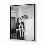 Diane Keaton 1977 black and white metal print displayed on a wall