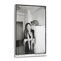Diane Keaton 1977 black and white acrylic glass print with a glossy finish
