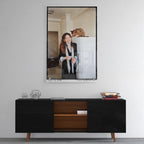 High-gloss acrylic colour print of Diane Keaton displayed on a wall