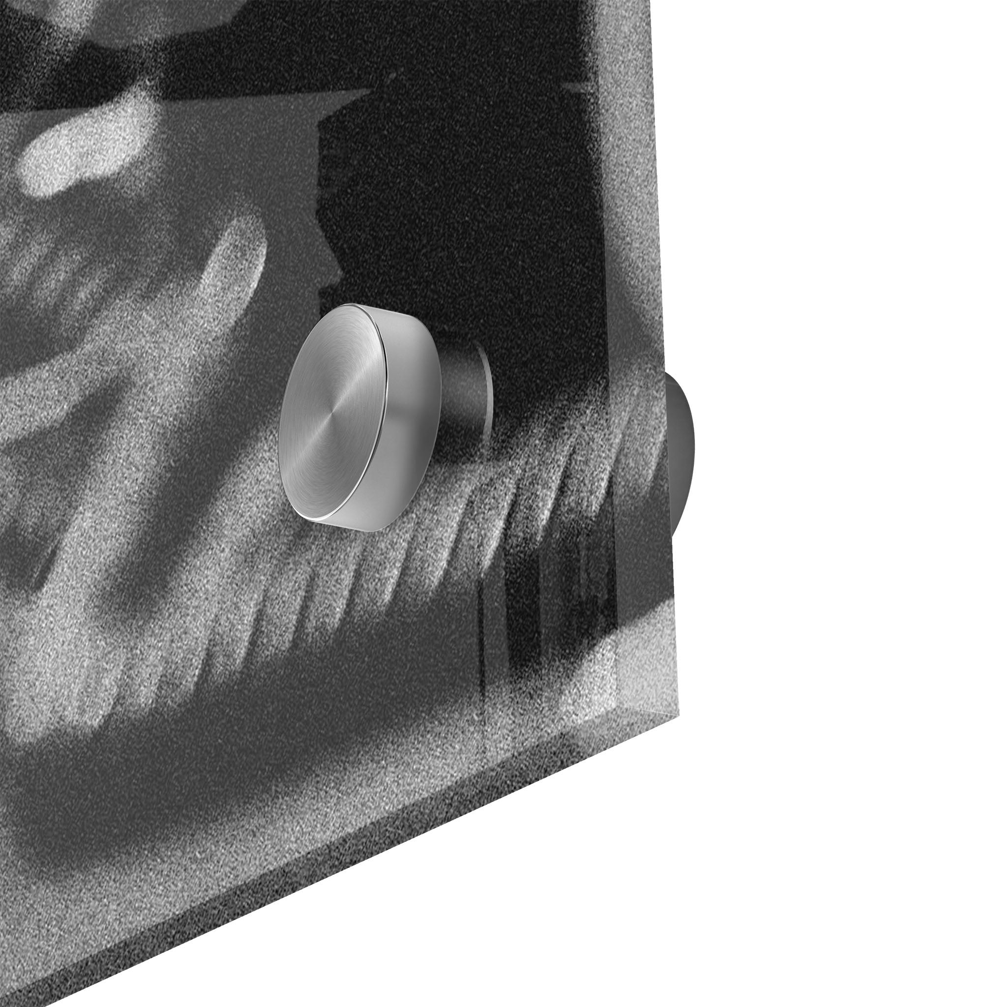 Close-up of the depth and polished edge of the Diane Keaton acrylic print