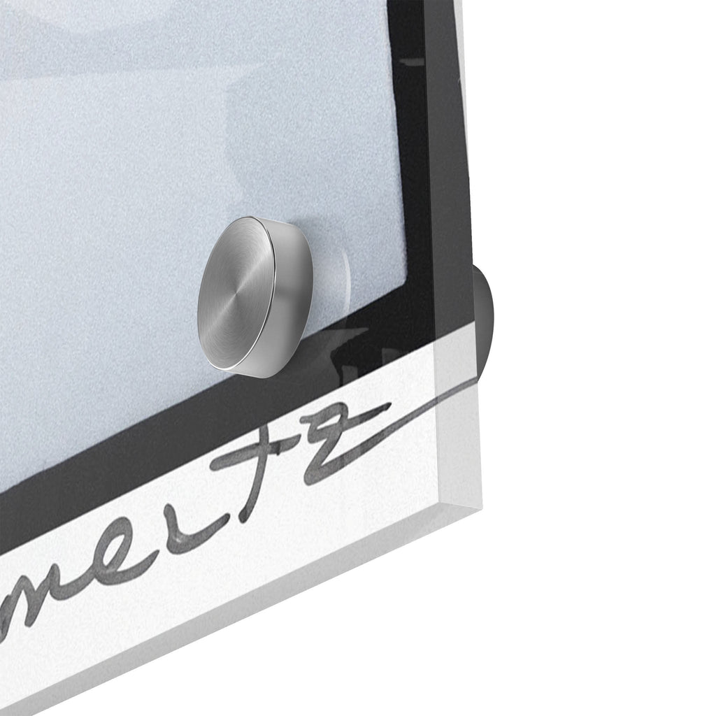 Close-up of the depth and polished edge of the Diane Keaton acrylic print