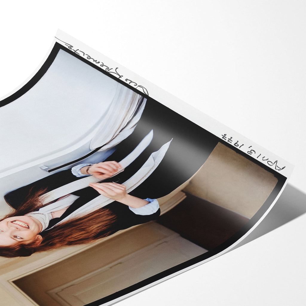Angled close-up of the unframed Diane Keaton colour poster showing fine paper detail
