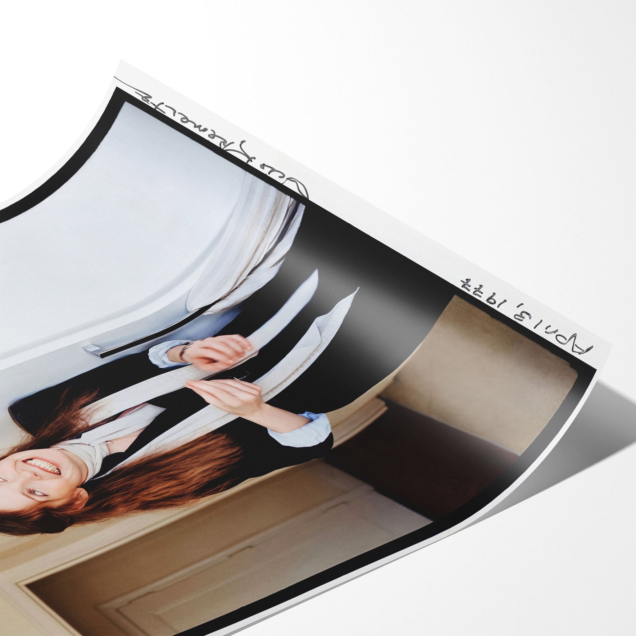 Angled close-up of the unframed Diane Keaton colour poster showing fine paper detail