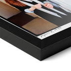 Close-up of the Diane Keaton colour poster in a classic black wood frame