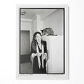 Diane Keaton 1977 San Remo black and white portrait in a classic white poster frame