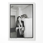 Diane Keaton 1977 San Remo black and white portrait in a classic white poster frame