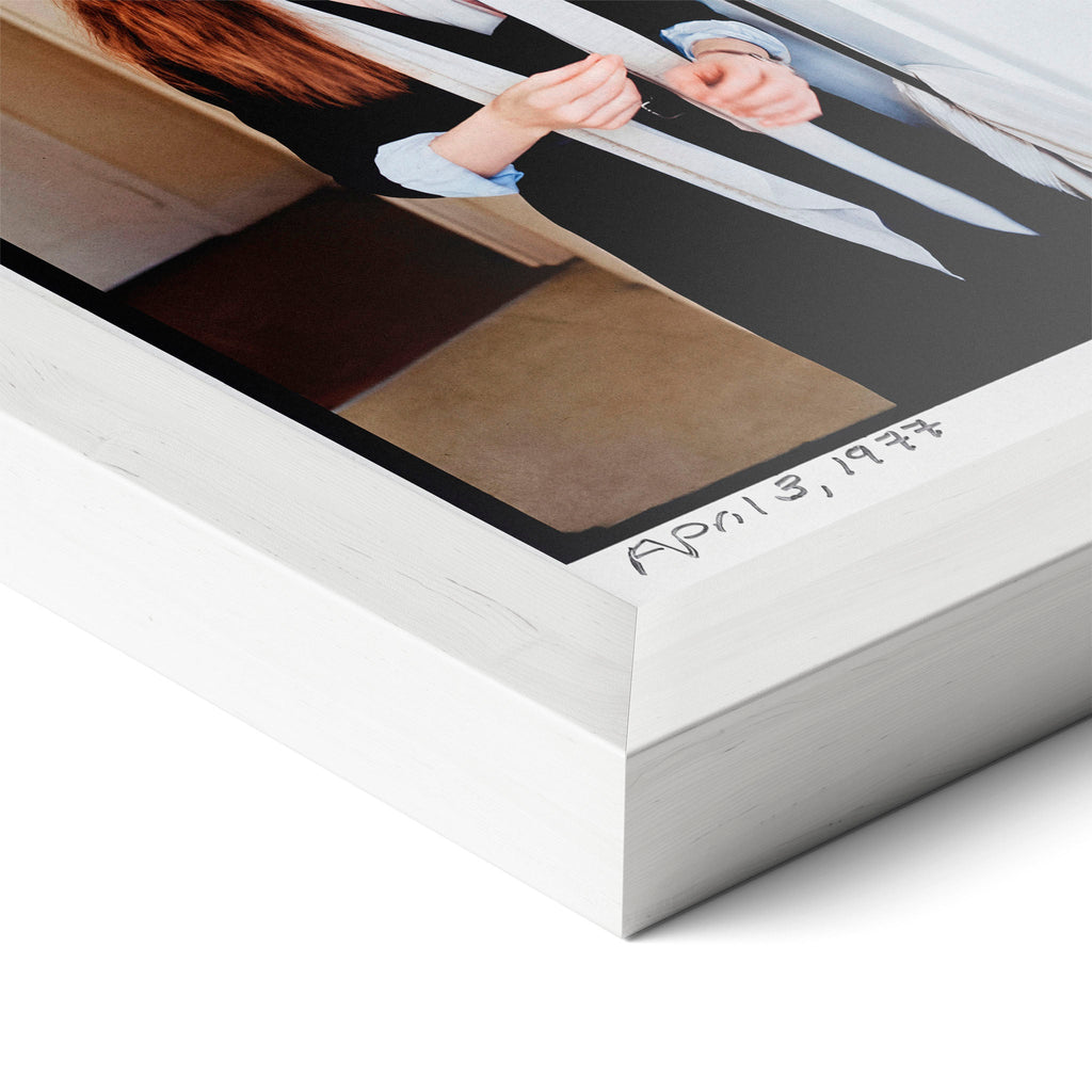 Corner close-up of the Diane Keaton colour poster in a white frame