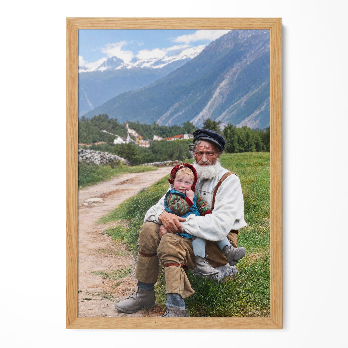 Custom photo art print made from your own image in a natural oak wood frame by POSTEREVER.