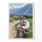 Personalised photo wall art print in a modern minimalist white wooden frame by POSTEREVER.