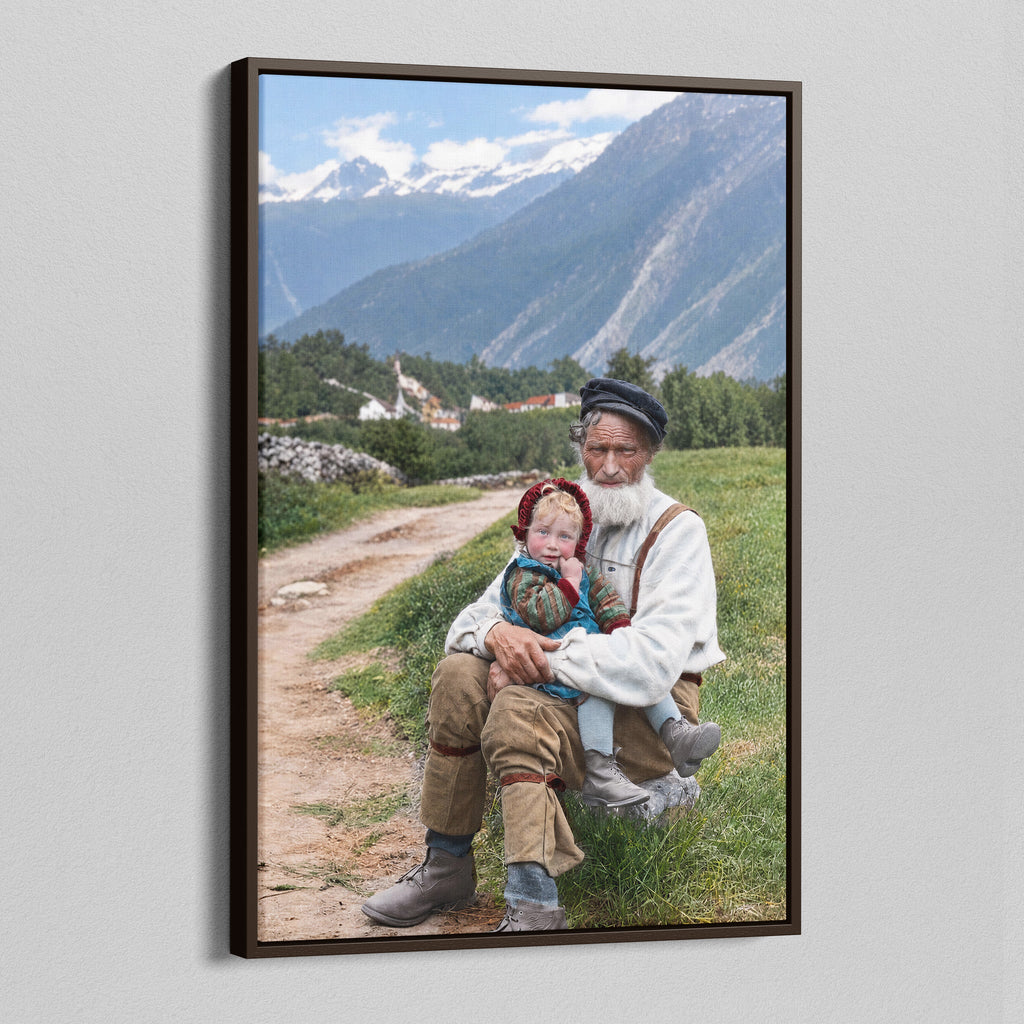 Custom photo canvas print in a sleek black floating frame by POSTEREVER.