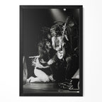 Randy Rhoads at Bradford St George's Hall 1980, black and white portrait in a classic black poster frame