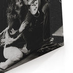 Close-up of the gallery-wrapped canvas edge on the Randy Rhoads black and white print