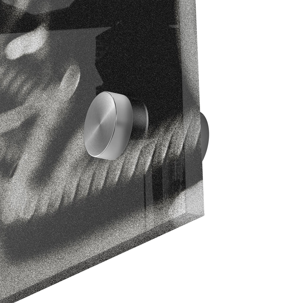 Close-up of the depth and polished edge of the Randy Rhoads acrylic print